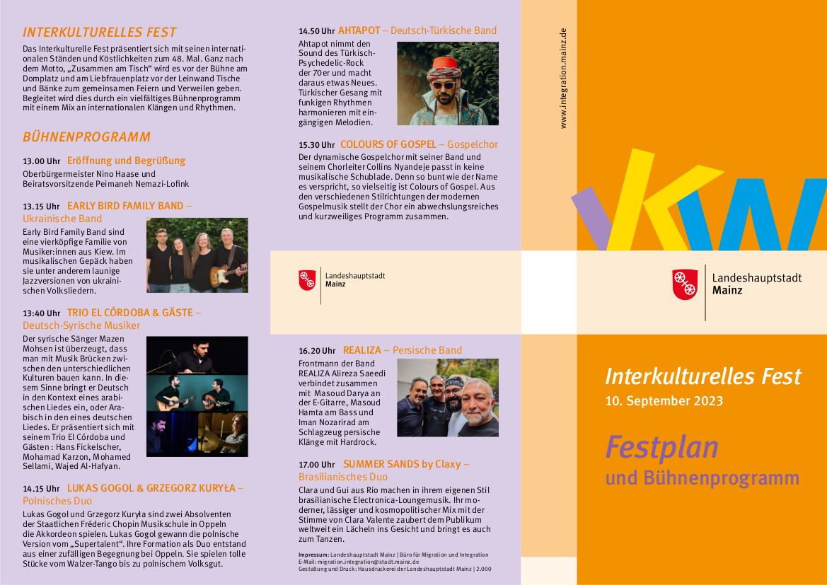 Flyer Interkulturelles Fest, integration.mainz.de